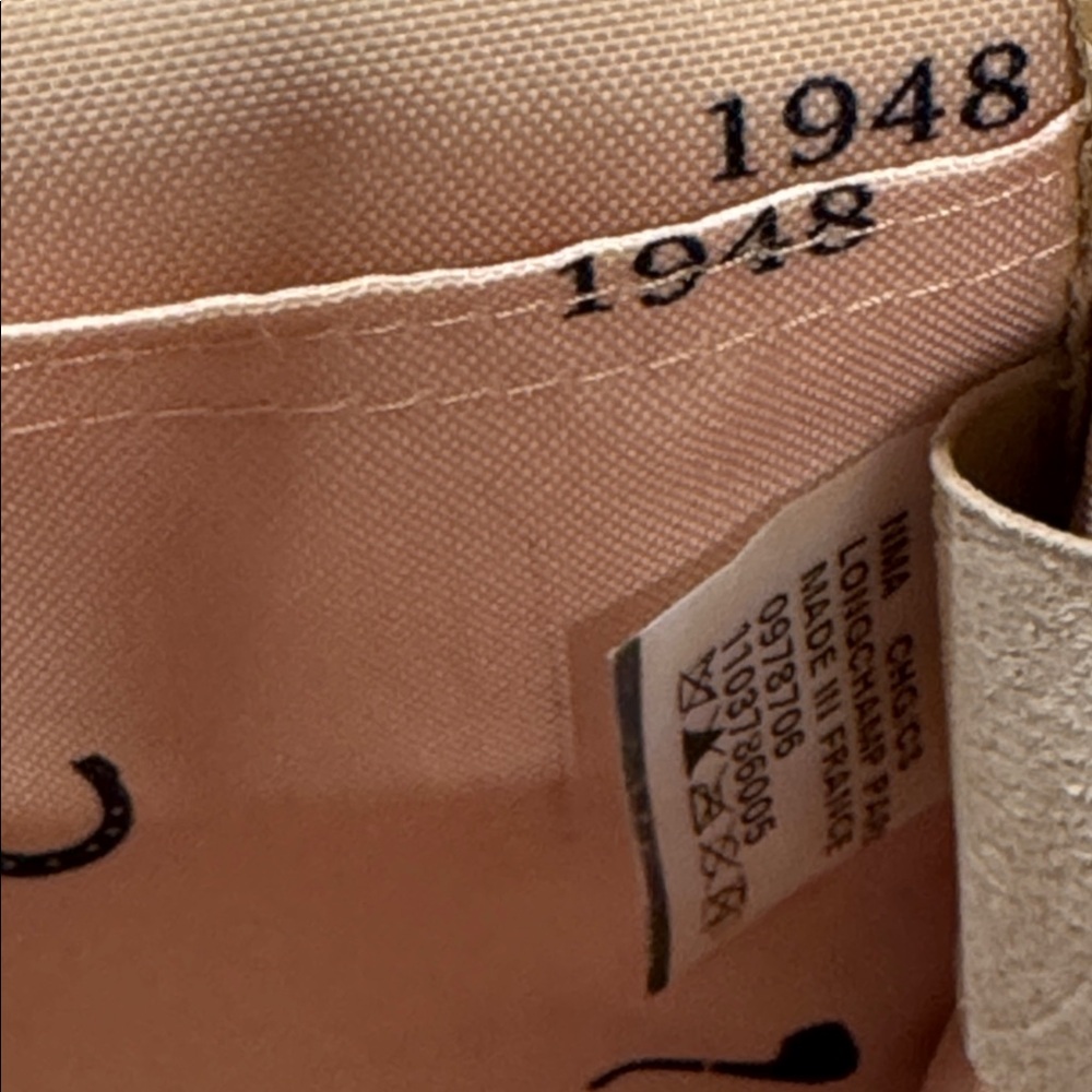 Longchamp Bag Tan Pressed Leather Wallet Crossbody Bag - Picture 10 of 17